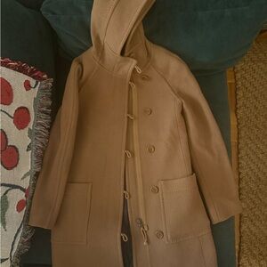 “Wilfred Free” Tan Hooded Trench Coat